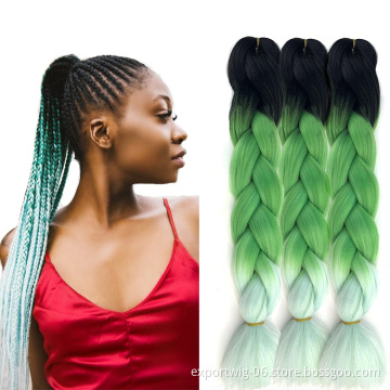 Jumbo Braiding Hair Extensions Yaki Straight High Temperature Synthetic Fiber 24 Inch 100g Solid And Mixing Color Gray Blue
